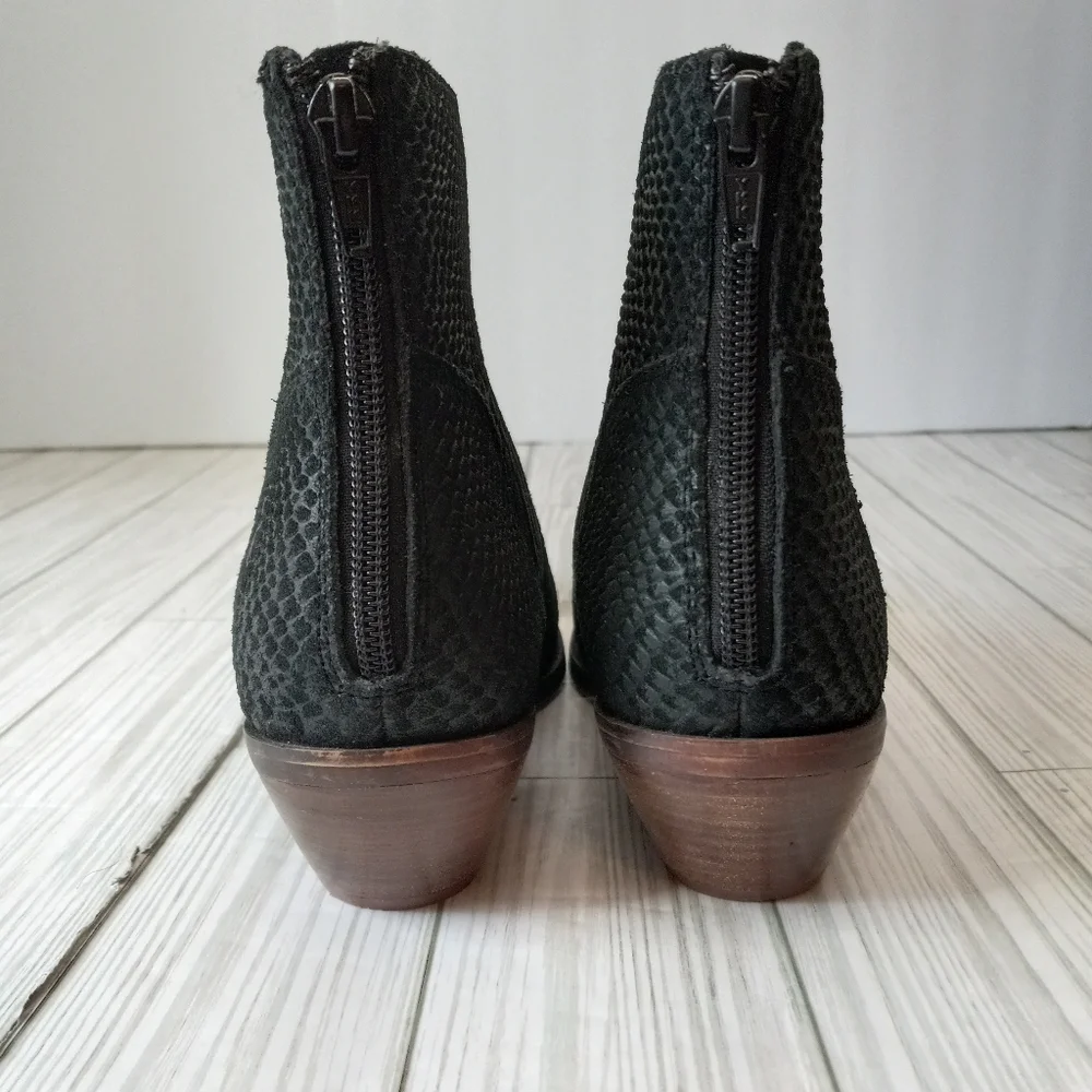 Diba Snakeskin Print Leather Ankle Boots